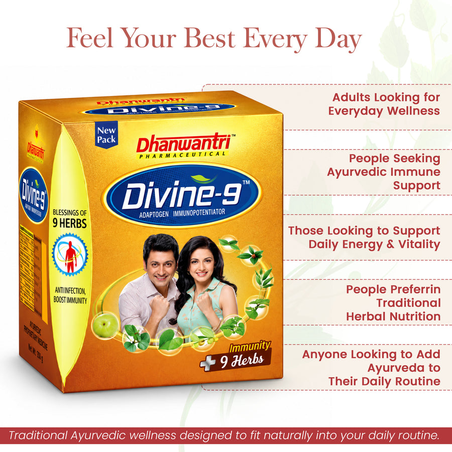 Divine 9 - Ayurvedic Immunity & Vitality Tablets
