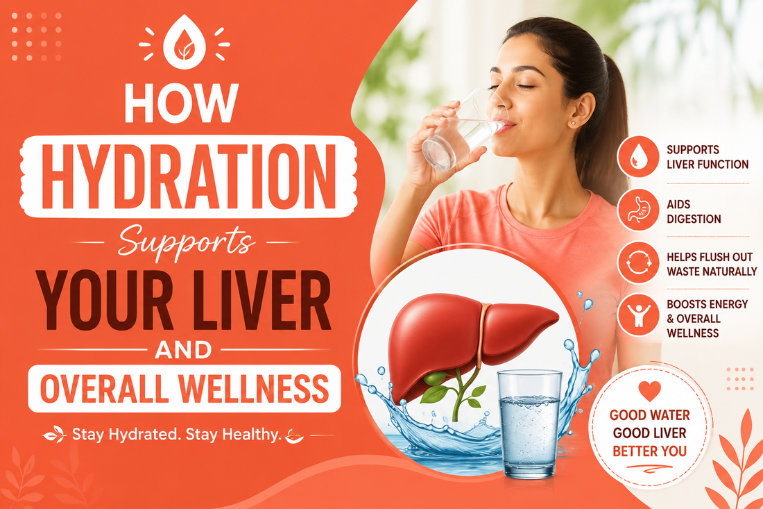 A glass of water representing hydration and healthy liver wellness