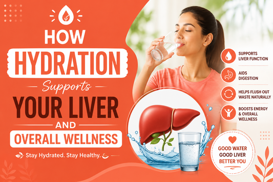 A glass of water representing hydration and healthy liver wellness