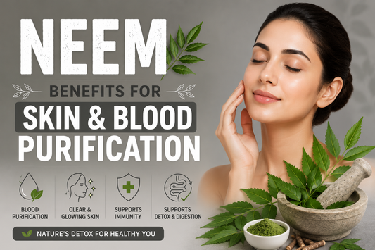 Neem benefits for skin and blood purification with fresh neem leaves and Ayurvedic herbs