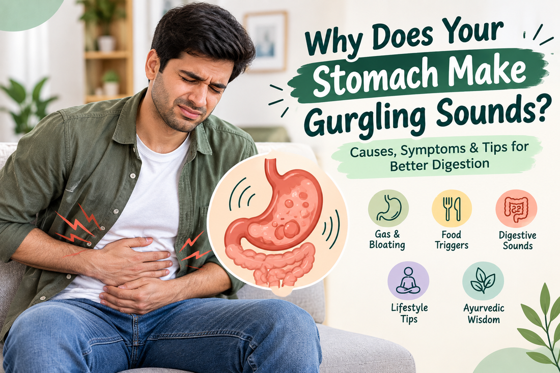 Stomach gurgling sounds caused by digestion and gas