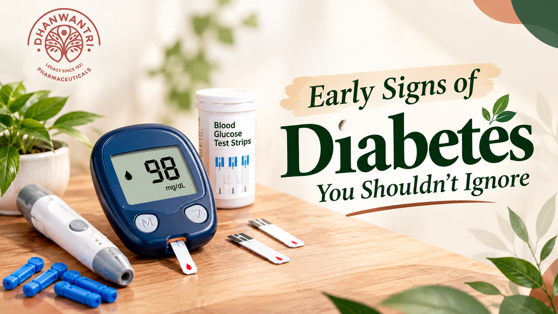 Early signs of diabetes including frequent urination, excessive thirst, fatigue and blurred vision