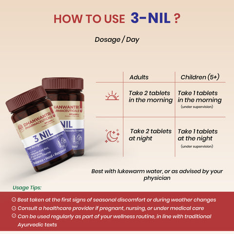 3Nil Tablets - Ayurvedic Seasonal Wellness Tablets