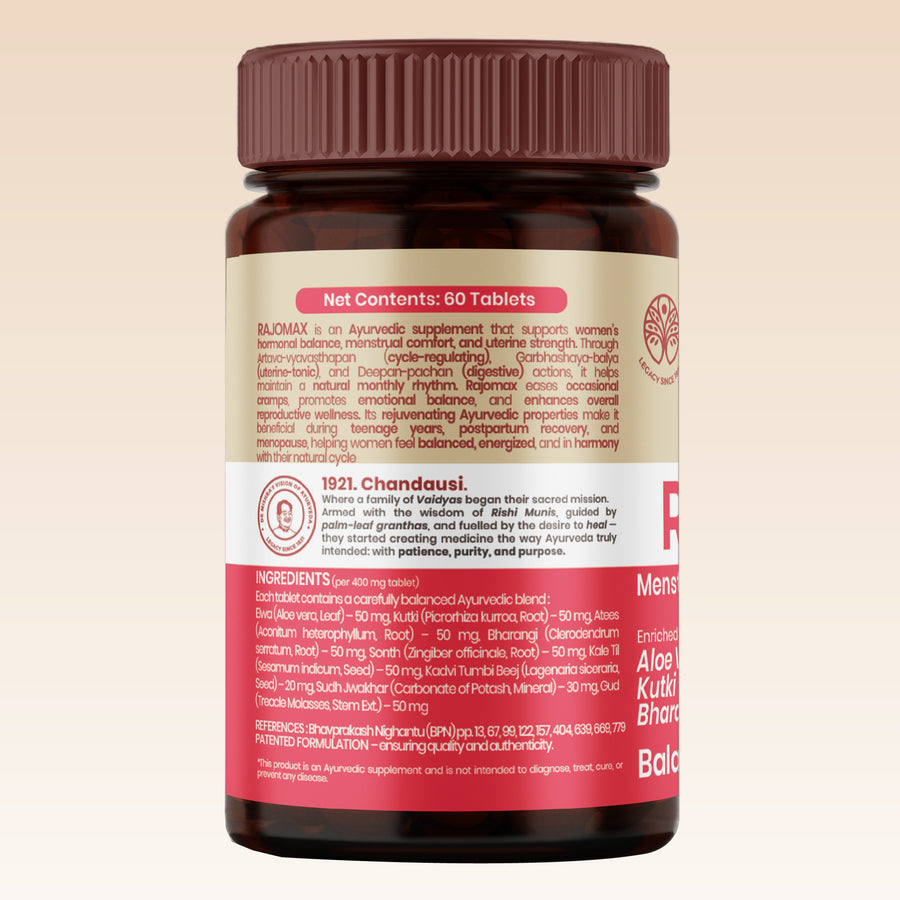 RajoMax Tablets - Ayurvedic Women’s Cycle Wellness Tablets
