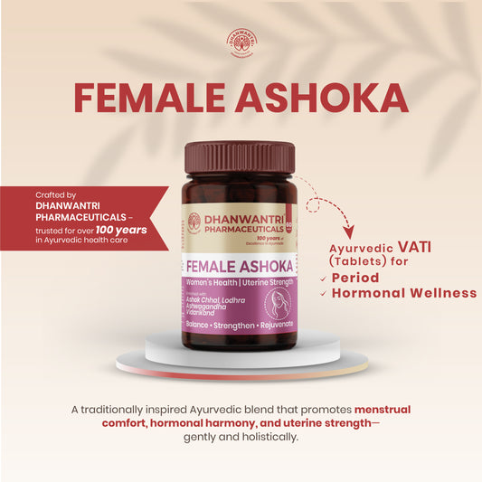 Female Ashoka Tablets Ayurvedic Support for Heavy Periods, Hormonal Balance & Uterine Strength (with Calcium & Minerals)