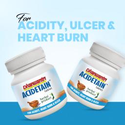 Acidetain Tablets - Effective antacid properties - Soothes heartburn and acidity - Ayurvedic Formula